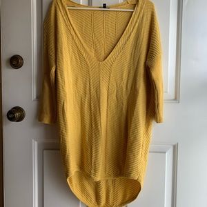 Express Mustard V-Neck Sweater